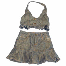 Hannah Montana Large 10/12 Girls Y2K Set W/ Top Skirt