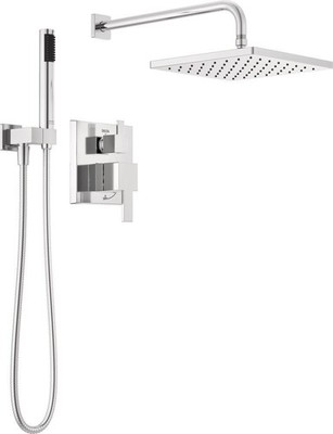 Delta 342701 Modern 14-Series Chrome Square Raincan Shower Kit