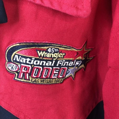 Vintage Wrangler Rodeo Jacket Mens XL Red Black Westark Las Vegas 2003 Western image 7