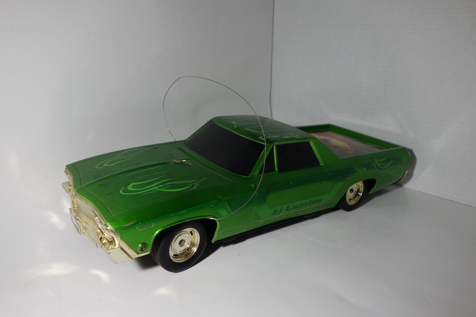 Vintage Radio Shack Green El Camino RC Car Low Rider - No Remote - Untested