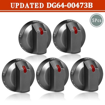 5 Pack OEM DG64-00473B Range Stove Control Knobs for Samsung NX58J7750SG/AA