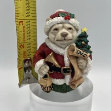 ENESCO Christmas Santa Polar Bear Rolly Poly Figurine w List Jack