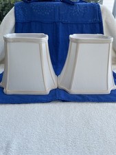 Pair of  Vintage-cream-coloured Bell Rectangular Lampshade Excellent Condition