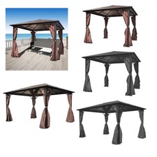 Gartenpavillon Alu 3/4x3m Gazebo Gartenzelt Festzelt Partyzelt 4 Vorhänge