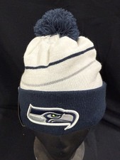 Seattle Seahawks New Era Knit Beanie Lined One Size Blue And White NWT