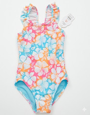 Girls Size 8 One Piece Swimsuit Multicolor Fl...