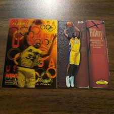Shaquille O'Neal 1996 USA  OLYMPIC 3-D Lenticular #26 & 2001 HIStory Die-Cut #4