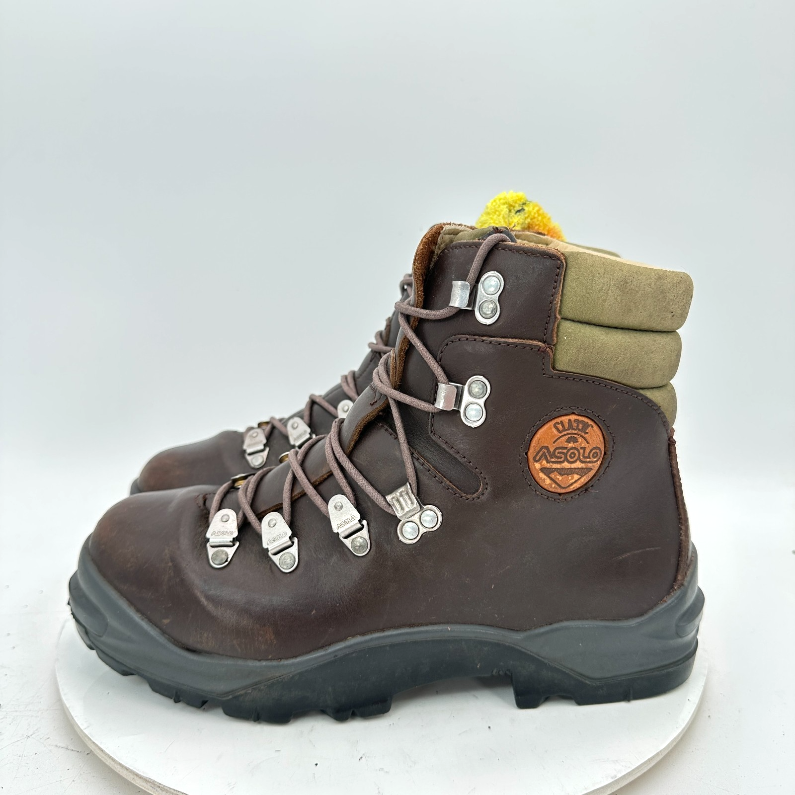 SAOLA Scarpone Asolo Classic Uomo Taglia 7 5 Pelle Marrone Suola Vibram Alpinismo Escursionismo
