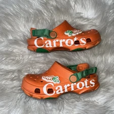 Crocs Iconic Comfort Clogs Kids Size C12 Orange Slip On Closed Toe Sandals