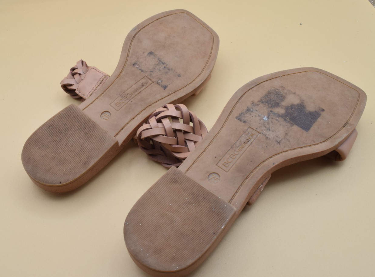 BCBGeneration Braided Strap Open Toe Flat Mules S… - image 4