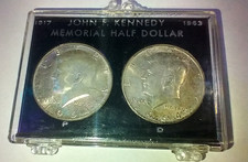 1964 JFK Memorial Half Dollar Coins Set Of 2 with Case