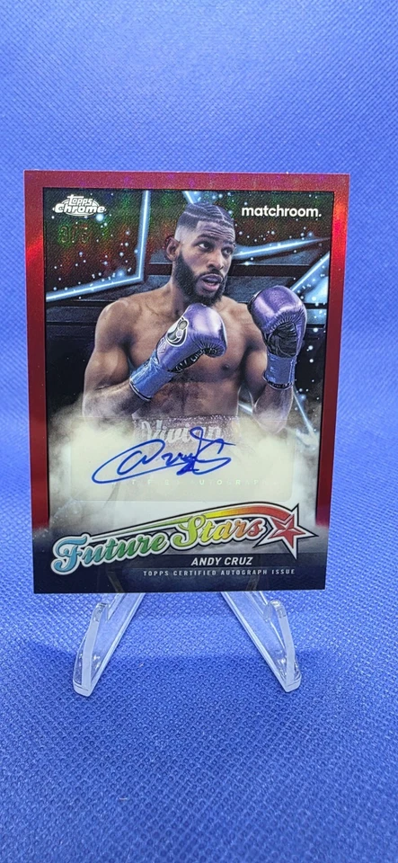 Andy Cruz 2024 Topps Cromo Boxeo Futuras Estrellas Rojo Refractor Automático # 3/5 Foto 2 de 4