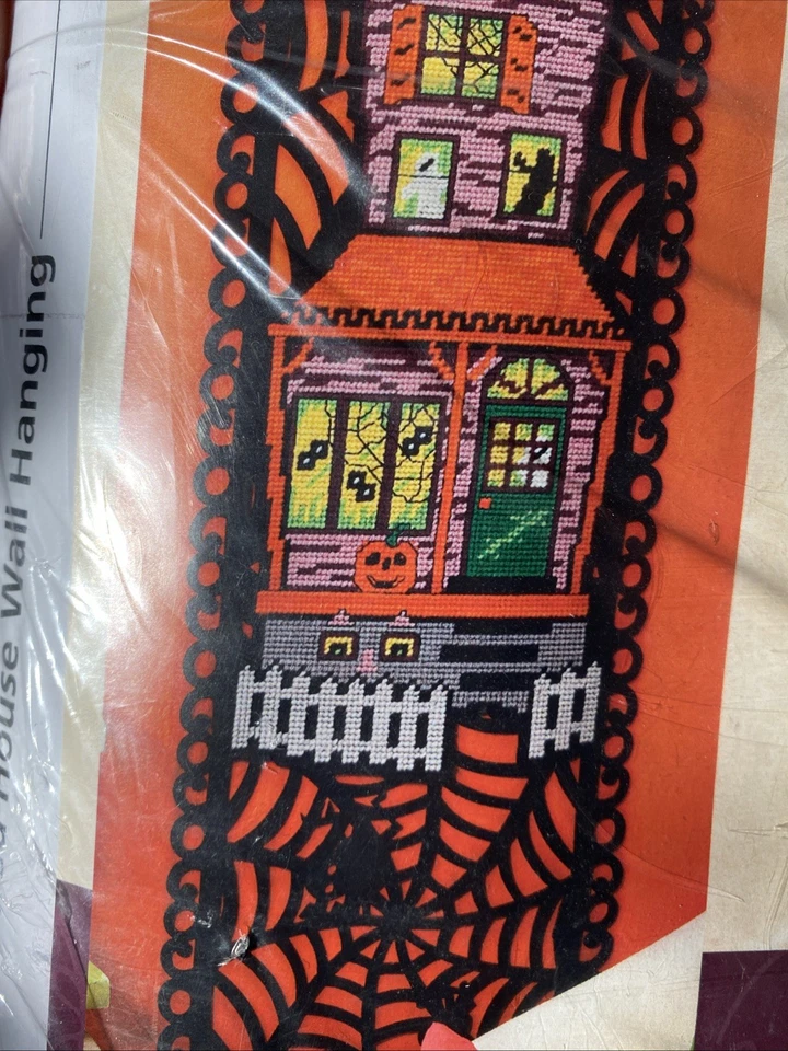 Haunted House Wall Hanging Plastic Canvas Kit -13x47 Inches -Craftways NIP - Image 4 of 4