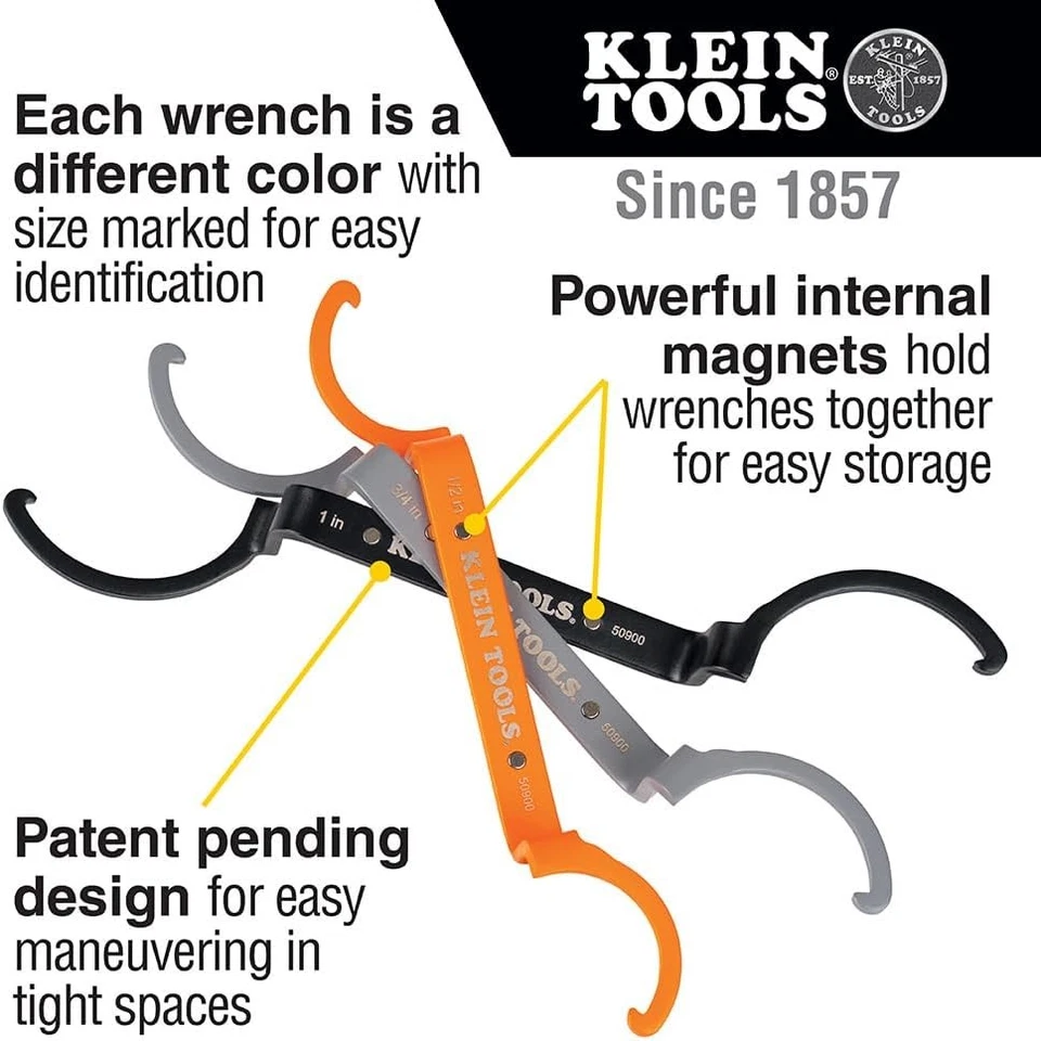 Klein Tools 50900R Conduit Lockout Wrench Set, Tighten and Loosen Multi  - Image 2 of 4
