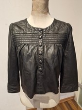 bzr butterweiche Echtleder-Bluse Shirt Lederbluse Gr. S/M schwarz Lamm wie NEU 