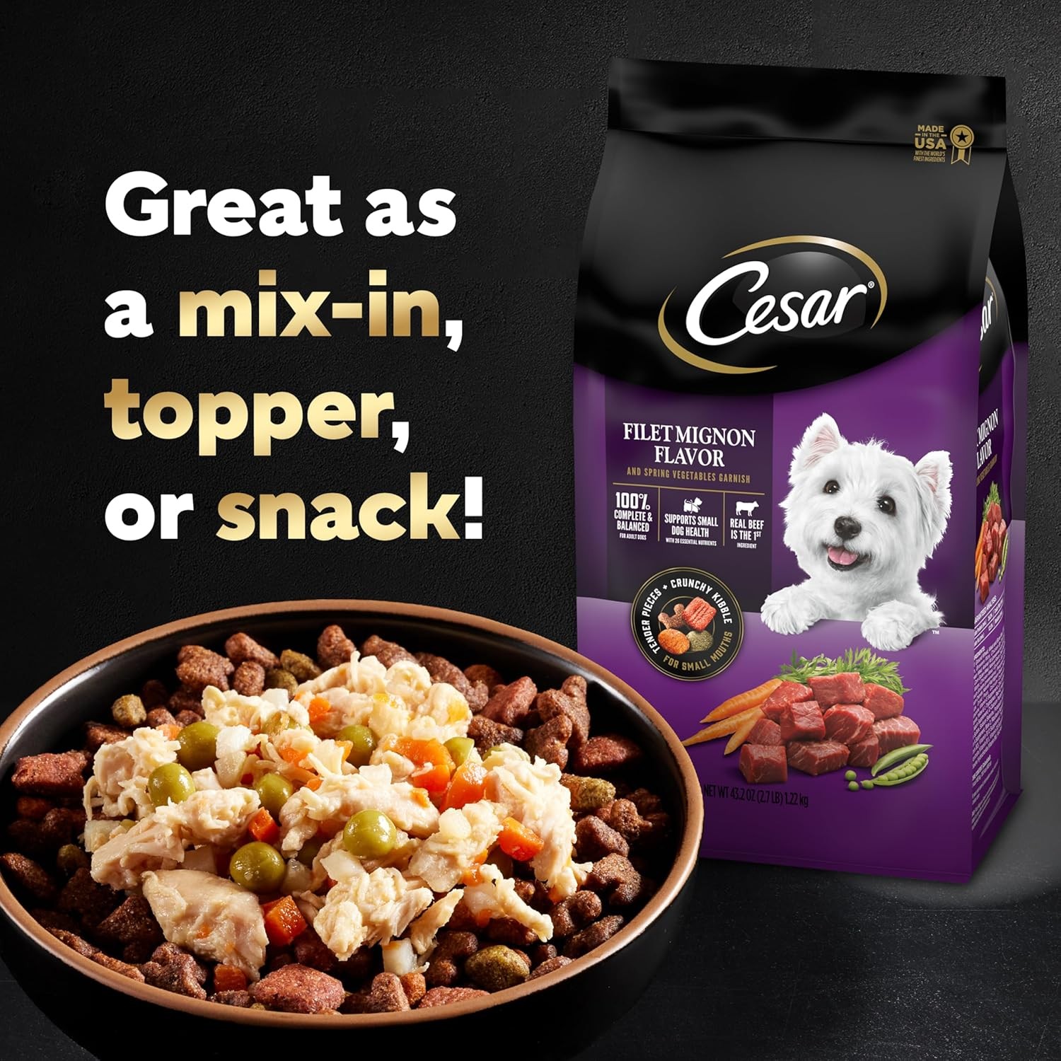 Cesar Simply Crafted Wet Dog Food Topper Chicken Sweet Potato 10 Count