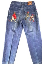 Platinum FUBU Fat Albert Jeans W32 Baggy Hip Hop Y2K Embroidered Cartoon Denim