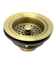 Signature Hardware SH171AGBR 3-1/2" Kitchen Sink Basket Strainer - Aged Brass