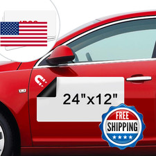 Blank Car Magnets, 24" x 12", 4 Pack Car Door Magnets Signs for Vehicle, Rounded