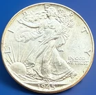 1945-P Walking Liberty Half Dollar. UNC. 90% Silver, Blast White. WD-002