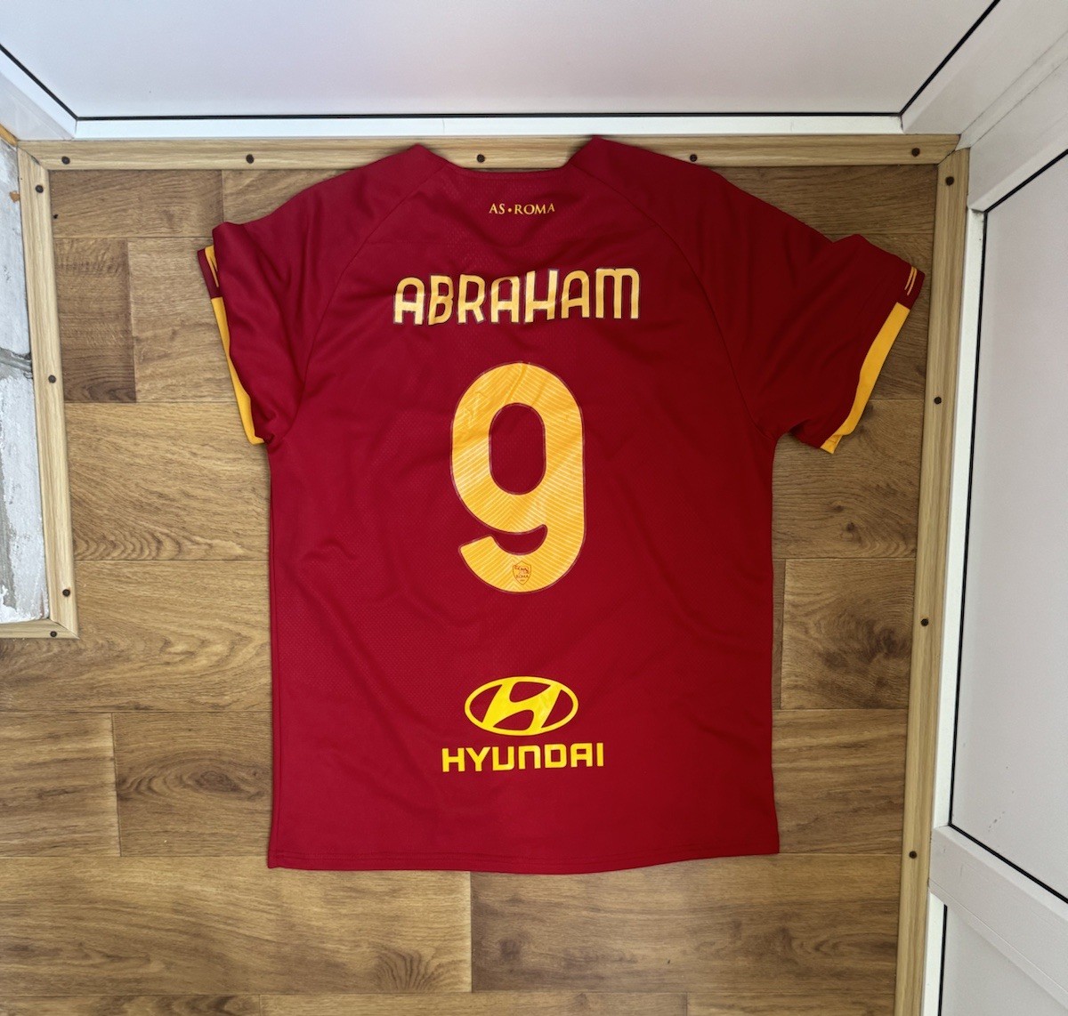 2021-22 New Balance Men’s AS Roma Home Soccer Jersey Forza Roma Abraham Sz XL