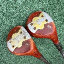 SPALDING Driver 1  2 Wood Vintage Persimmon Steel Shaft Clubs Spalding Bros