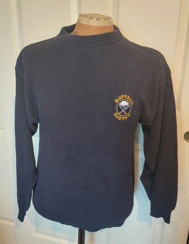 Buffalo Sabres Pullover Navy Blue Cotton Sweater Nutmeg Small C40
