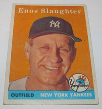 1958 Topps Set-Break #142 Enos Slaughter MLB New York Yankees Good to VG