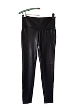 Time And Tru Faux Leather Leggings Women's Size Small Black Solid High Rise New