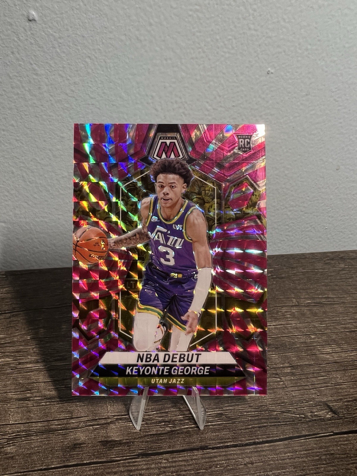 2023-24 Panini Mosaic Keyonte George RC Rookie NBA DEBUT Pink Swirl /18