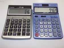 2x Casio Canon HS-1200TCG 12-stelliger Taschenrechner solarbetrieben großes Display Steuer