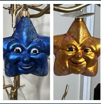 VTG Christopher Radko Anthropomorphic 2 Sided Night Day Star Sun Face Ornament