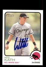 Signed Baseball Card Auto Wes Kath 2022 Topps Heritage Minor #40 White Sox