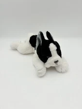 FAO French Bulldog Plush Black White Puppy Dog Laying Floppy stuffed Toy 14"