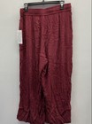 Roaman's Women's Maroon Wide Leg Crinkle Rayon Pants Drawstring Elastic Sz 16W — photo 3