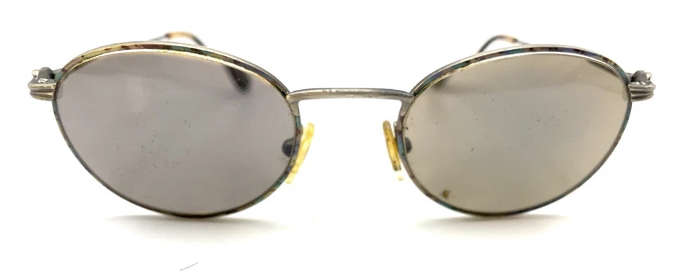 Monturas redondas de metal gris bronce Gucci GG 130 Italia diseñador hombres mujeres Foto 2 de 4