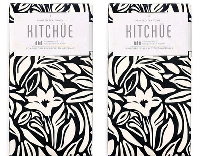     MÜKitchen Kitchüe Black & White Printed Tea Towels   Eco-Friendly   2 Pack