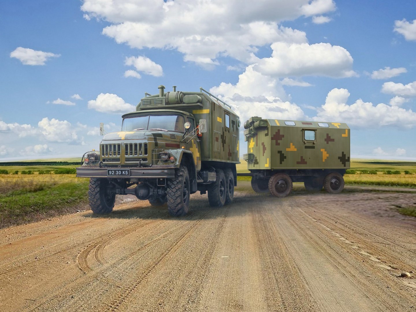 ICM 1:72 ZiL-131 Truck with Trailer Armed Forces of Ukraine Plastic Model Kit