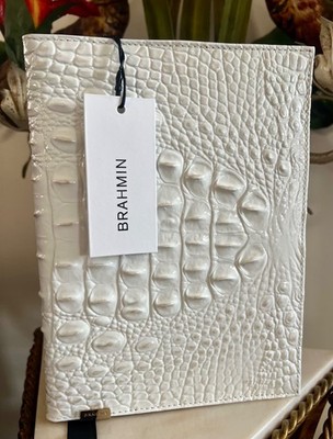    Beautiful NWT Sea Salt White   Leather Journal Notebook Agenda   