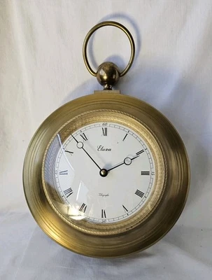 Eluxa XXL Telegraphe Wanduhr massive Messingfassung Waggon Uhr Vintage Emire - Bild 1 von 4