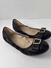 Cole Haan Shoes Womens Emory Bow Ballet Flat Black Leather Size 8