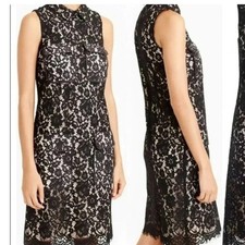 J.Crew Size 4 Sleeveless Black Lace Dress Collared Above Knee Party Cocktail