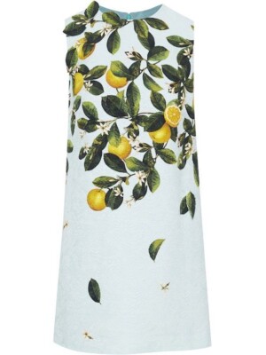 Oscar de la Renta Citrus Primavera Jacquard Shift Dress SZ 10 - NWT RT $3K