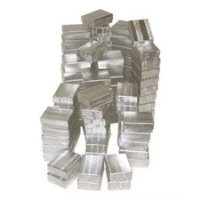 100 Silver Foil Cotton Filled Jewelry Gift Boxes 2 1/8"