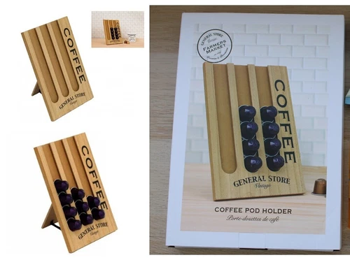 Wooden Coffee Pod Holder 21 pods Nespresso L'or Starbucks Douwe Egberts Cafe Pod