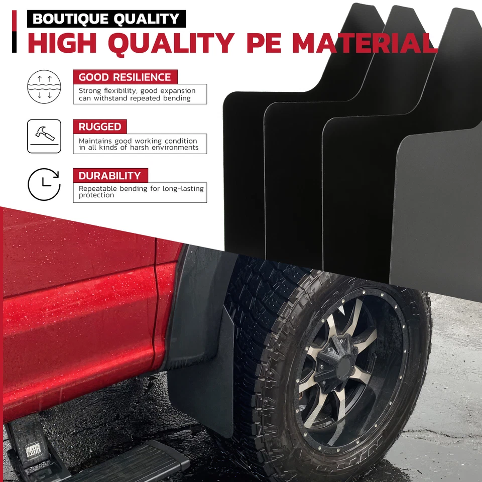 4x Front & Rear Splash Guards Mud Flaps Mudguard For Chevrolet K1500 K2500 K3500 - Image 2 of 4