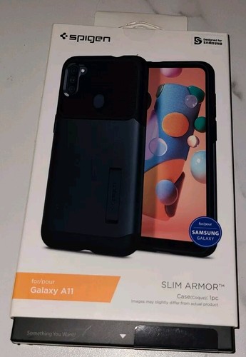 SPIGEN Samsun Galaxy A11 armor slim Case metal slate,stand - 第 1/3 張圖片