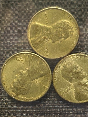 1943 STEEL PENNY LOT OF 9 (A) 3-P, 3-D, 3-S - Picture 2 of 6