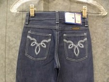 USA Vtg New Maverick Fashion Pockets White Stitch Blue Denim Jeans Girls 6 Slim