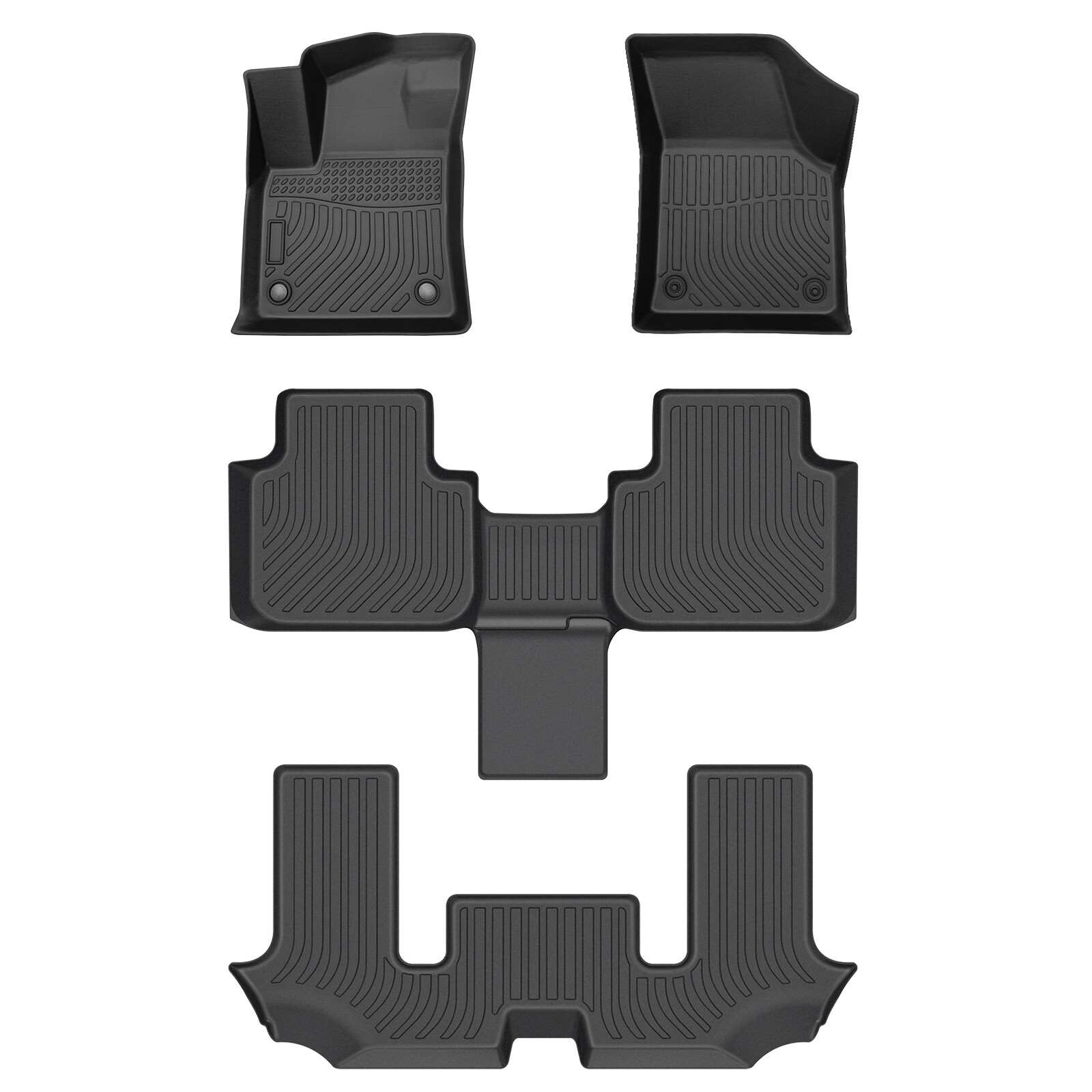 Floor Mats 3 Rows Liner For 2018-2024 Volkswagen Atlas Bucket 6Seats All Weather